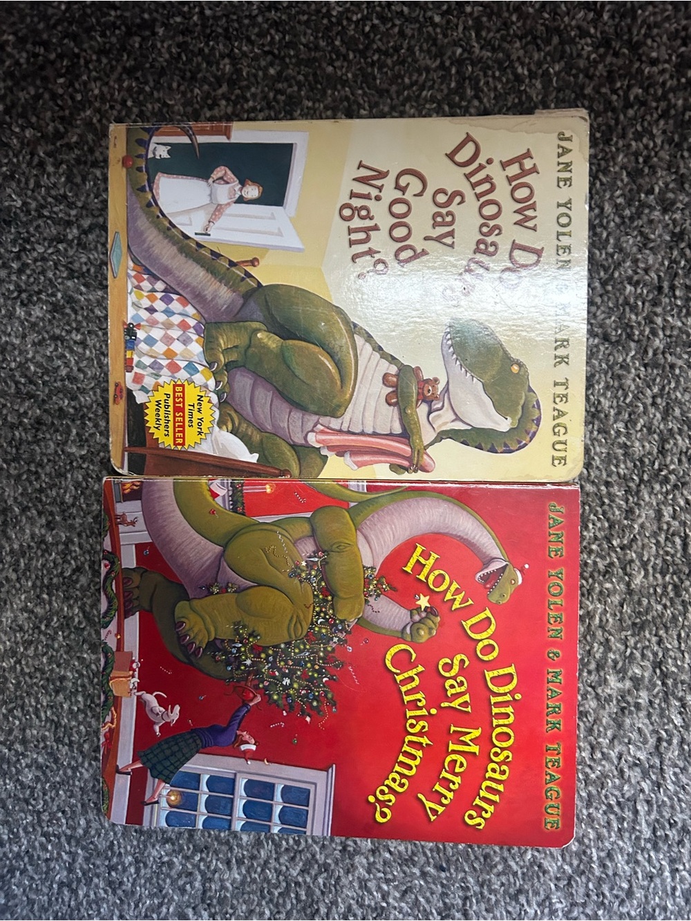 Scholastic Green Dinosaur Holiday & Bedtime Picture Board Book Duo